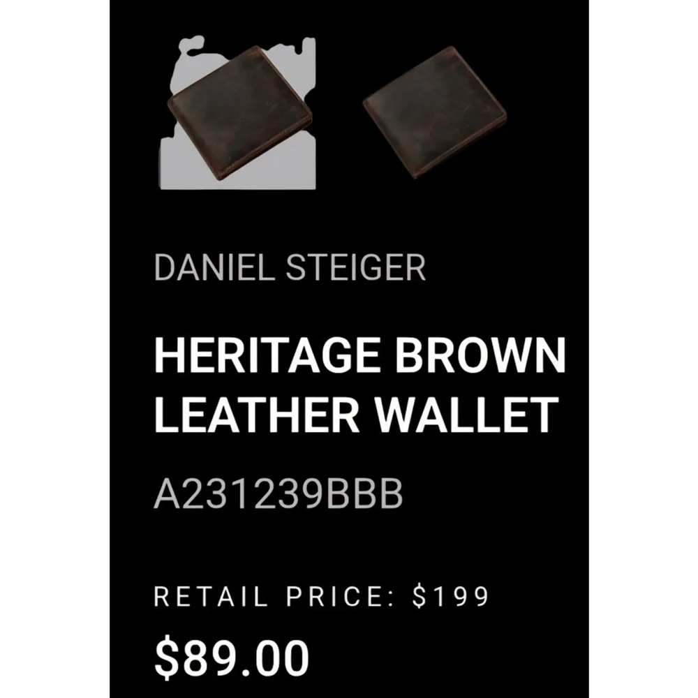 Men's Daniel Steiger Heritage Leather Wallet One Size